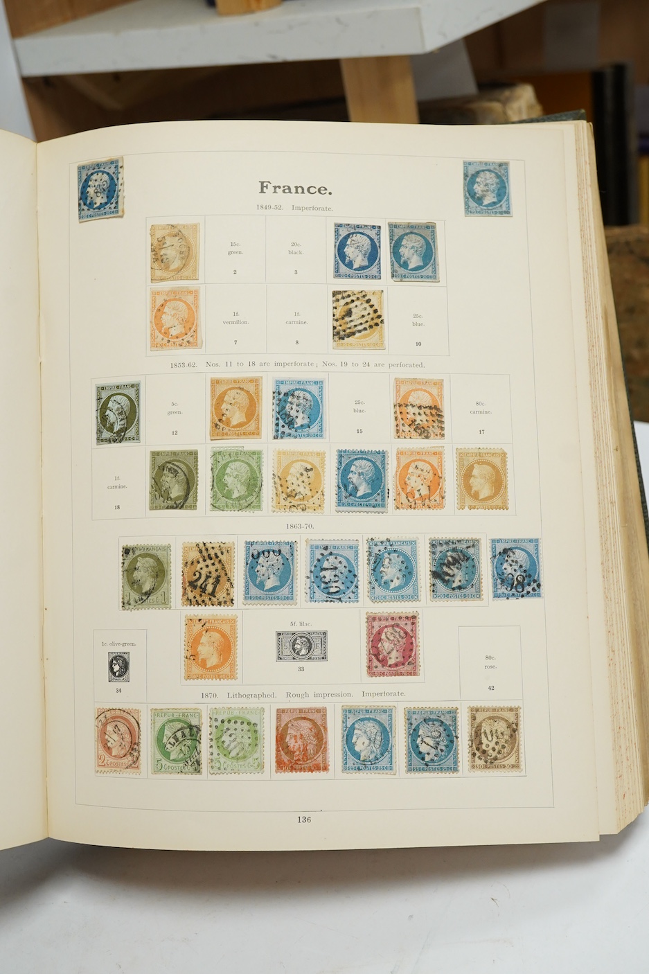 Three Edwardian and later stamp albums, The Grafton Stamp Album, containing a good selection of British stamps from 1841 to 1978, including Two Pence blue, 1840s/50s Penny Reds, Victoria Army Official, a substantial run